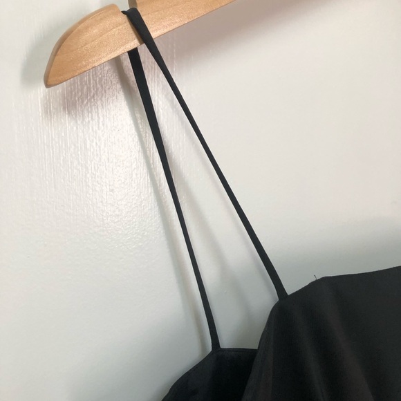 Cache vintage LBD with long satin pink bow spaghetti strap size 8 EUC - Picture 6 of 8